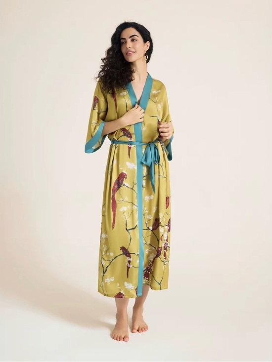 Other - Elegant Yellow and Teal Women's Kimono Robe